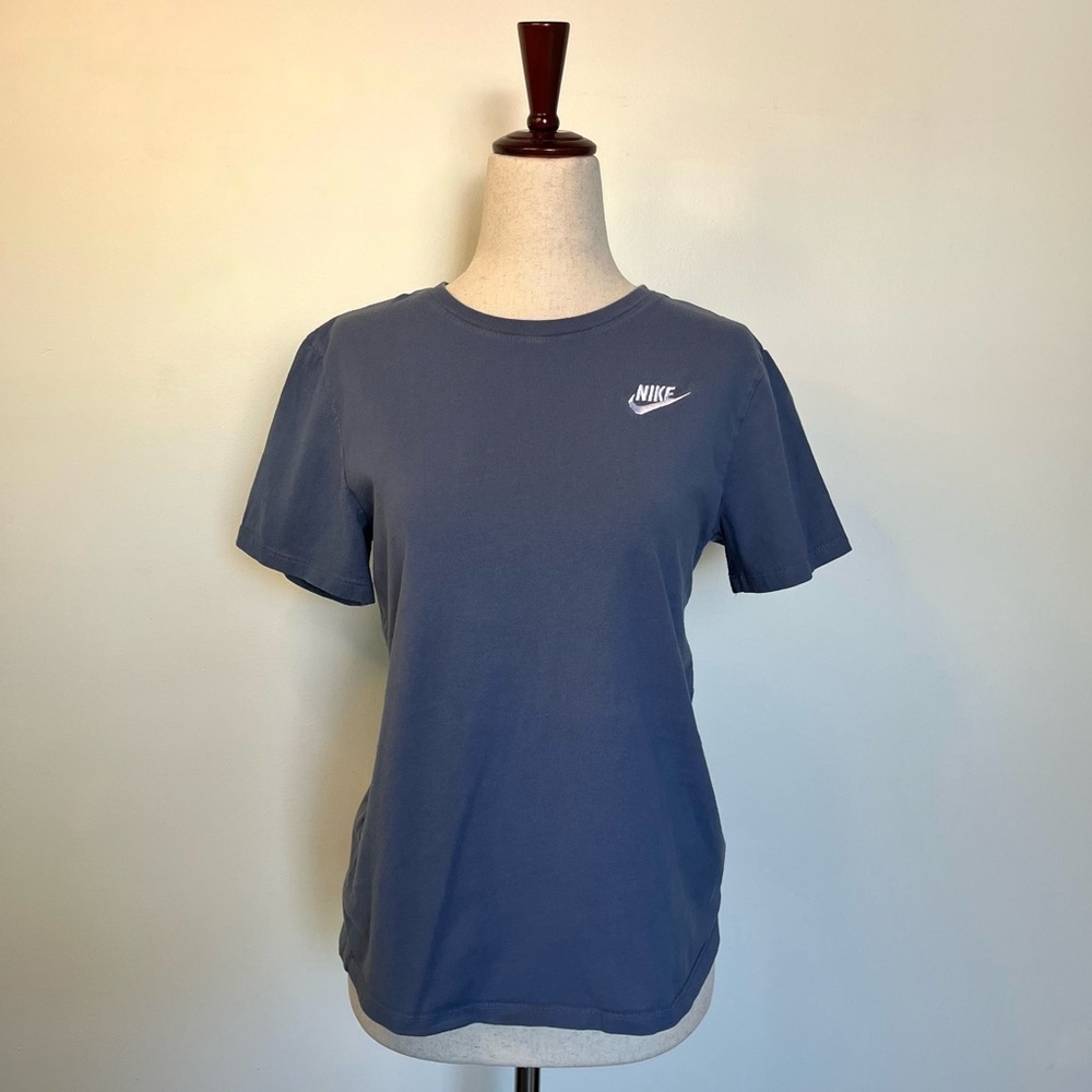 Nike Women's Short Sleeve Tee in Slate Blue with White Logo